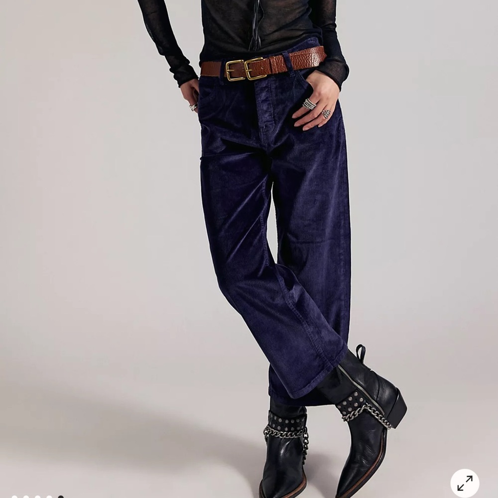 Free people Deep Trance Dropped Corduroy Jeans in color deep sea blue